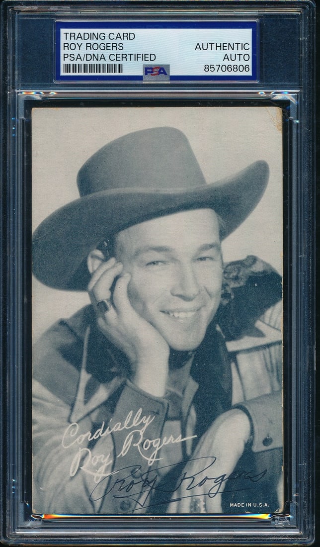 Roy Rogers Signed Exhibit Postcard PSA/DNA Authenticated 3.5x5.5 (1 of 2)