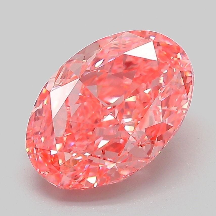 Loose Diamond - OVAL 3.06ct Fancy Vivid Pink VVS2: Loose Diamond - OVAL 3.06ct Fancy Vivid Pink VVS2 Source: This is a real non-mined Diamond that has been grown in a lab Shape: OVAL Carats: 3.06 Color: Fancy Vivid Pink Certification: IGI Video:
