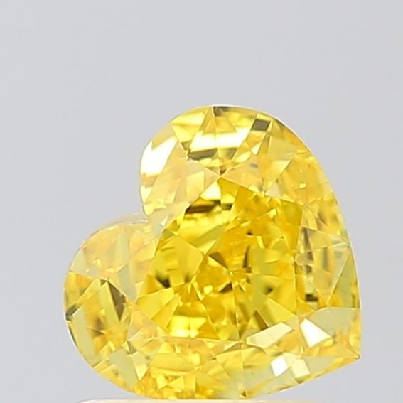 Loose Diamond - HEART 1.08ct Fancy Vivid Yellow VS1: Loose Diamond - HEART 1.08ct Fancy Vivid Yellow VS1 Source: This is a real non-mined Diamond that has been grown in a lab Shape: HEART Carats: 1.08 Color: Fancy Vivid Yellow Certification: IGI Video: