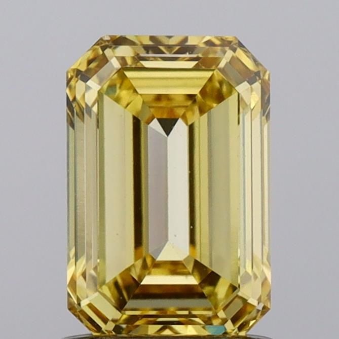 Loose Diamond - EMERALD 1.14ct Fancy Vivid Yellow VS1: Loose Diamond - EMERALD 1.14ct Fancy Vivid Yellow VS1 Source: This is a real non-mined Diamond that has been grown in a lab Shape: EMERALD Carats: 1.14 Color: Fancy Vivid Yellow Certification: NONE Vi