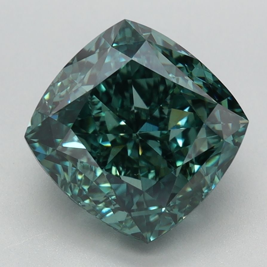 Loose Diamond - CUSHION MODIFIED 3.42ct Fancy Vivid Green VS1 (1 of 1)