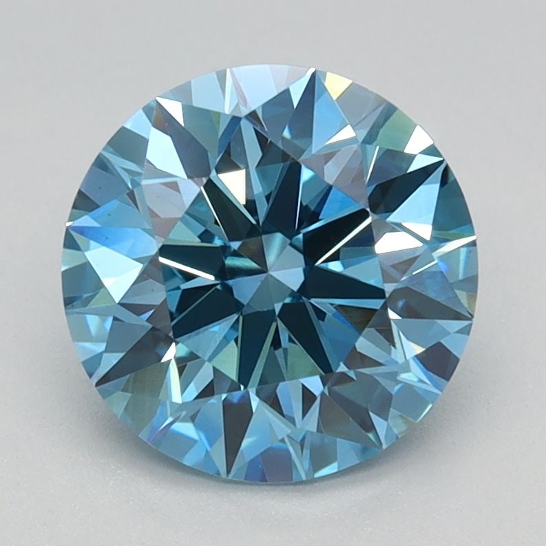 Ideal Loose Diamond - ROUND 1.71ct Fancy Vivid Blue VS1: Ideal Loose Diamond - ROUND 1.71ct Fancy Vivid Blue VS1 Source: This is a real non-mined Diamond that has been grown in a lab Shape: ROUND Carats: 1.71 Color: Fancy Vivid Blue Certification: IGI Video