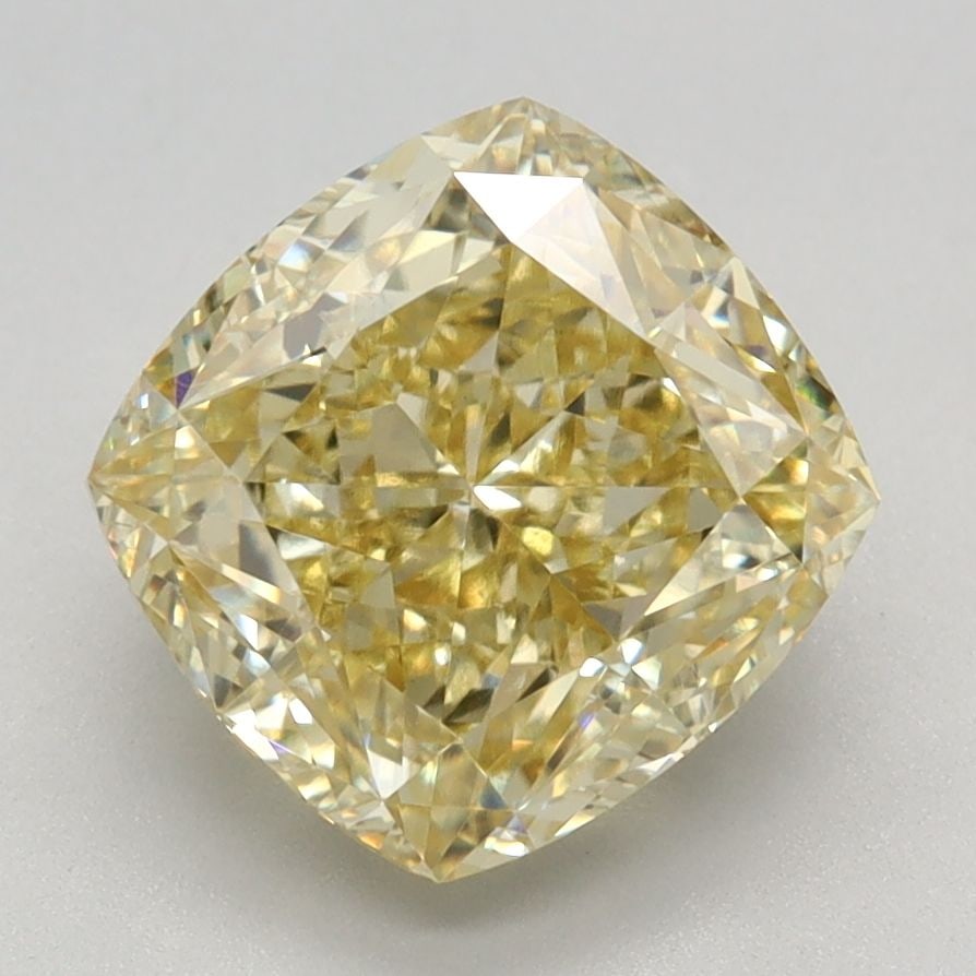 Loose Diamond - CUSHION MODIFIED 3.08ct Fancy Intense Yellow VVS2: Loose Diamond - CUSHION MODIFIED 3.08ct Fancy Intense Yellow VVS2 Source: This is a real non-mined Diamond that has been grown in a lab Shape: CUSHION MODIFIED Carats: 3.08 Color: Fancy Intense Yellow