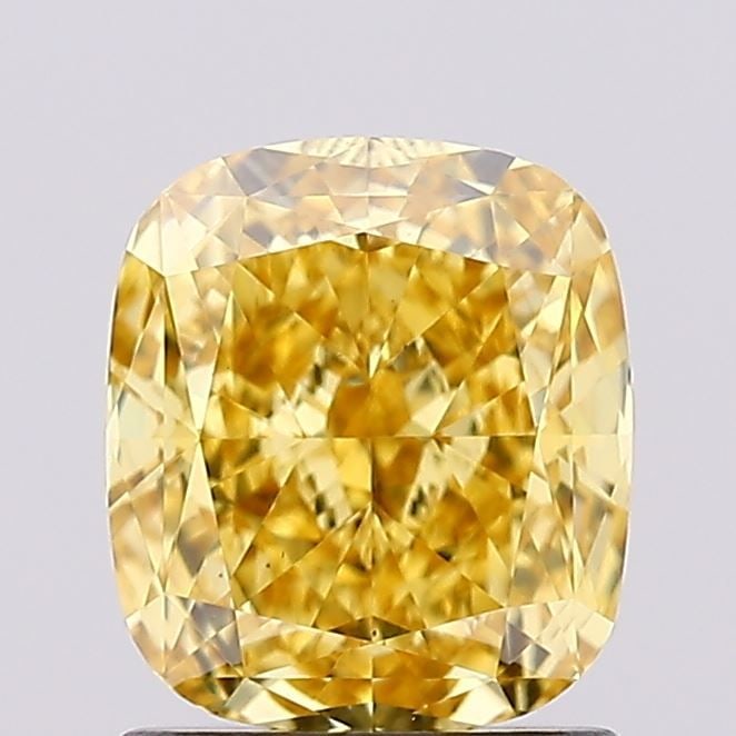 Loose Diamond - CUSHION MODIFIED 1.39ct Fancy Vivid Yellow VS2: Loose Diamond - CUSHION MODIFIED 1.39ct Fancy Vivid Yellow VS2 Source: This is a real non-mined Diamond that has been grown in a lab Shape: CUSHION MODIFIED Carats: 1.39 Color: Fancy Vivid Yellow Cert
