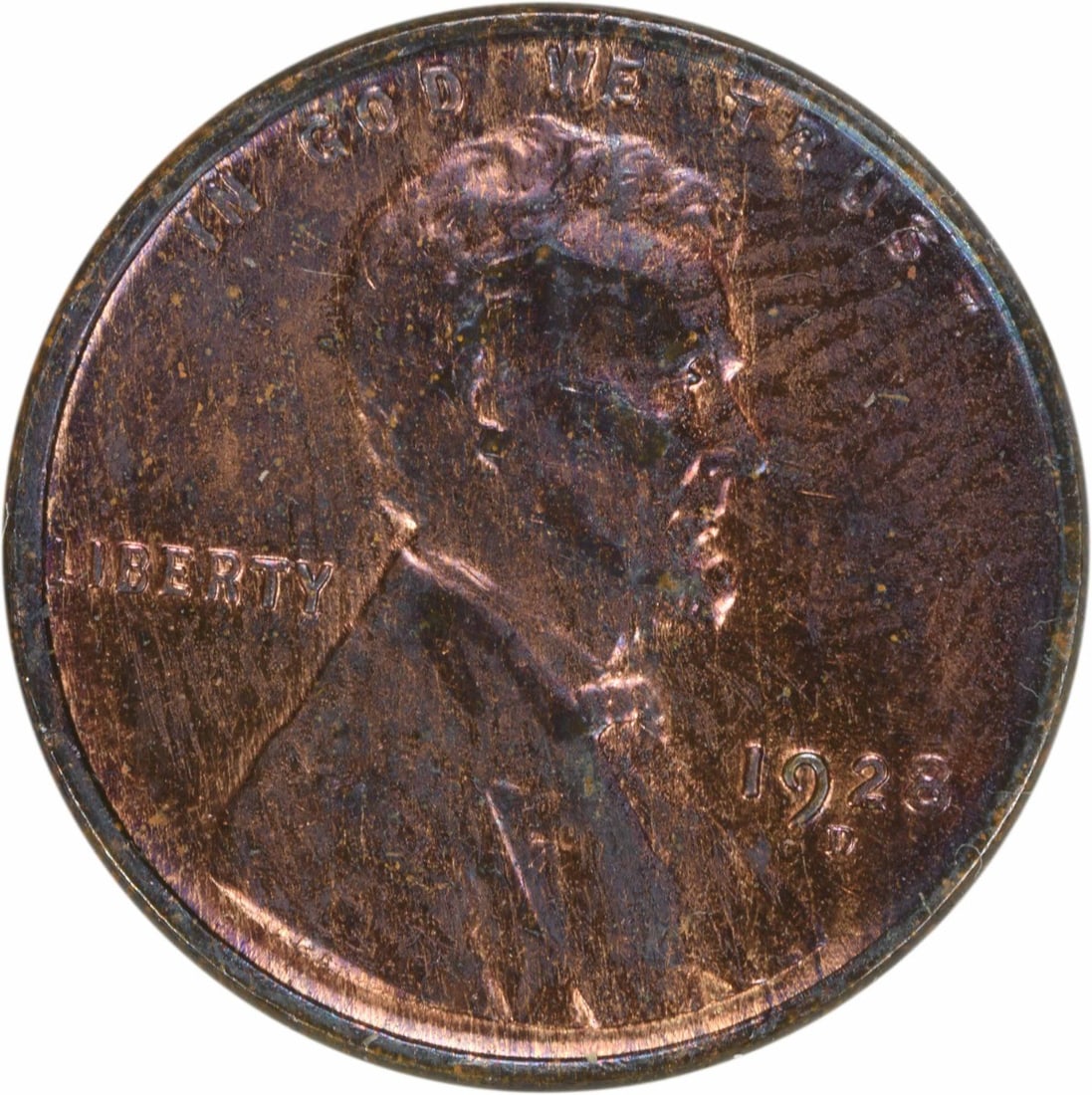 1928-D Lincoln Wheat Cent Choice BU Uncertified Copper Coin (1 of 2)