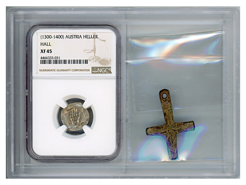Medieval Austria Heller 1300-1400 XF45 Antique Cross Uncertified Coin (1 of 4)