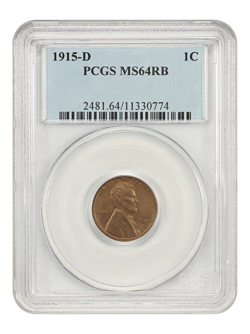 1915-D Lincoln Wheat Cent PCGS MS64RB Red Brown Uncirculated: 1915-D Lincoln Wheat Cent PCGS MS64RB Red Brown Uncirculated This 1915-D Lincoln Cent features the Wheat Reverse design and is graded MS64RB by PCGS. Struck at the Denver Mint, this uncirculated coin 