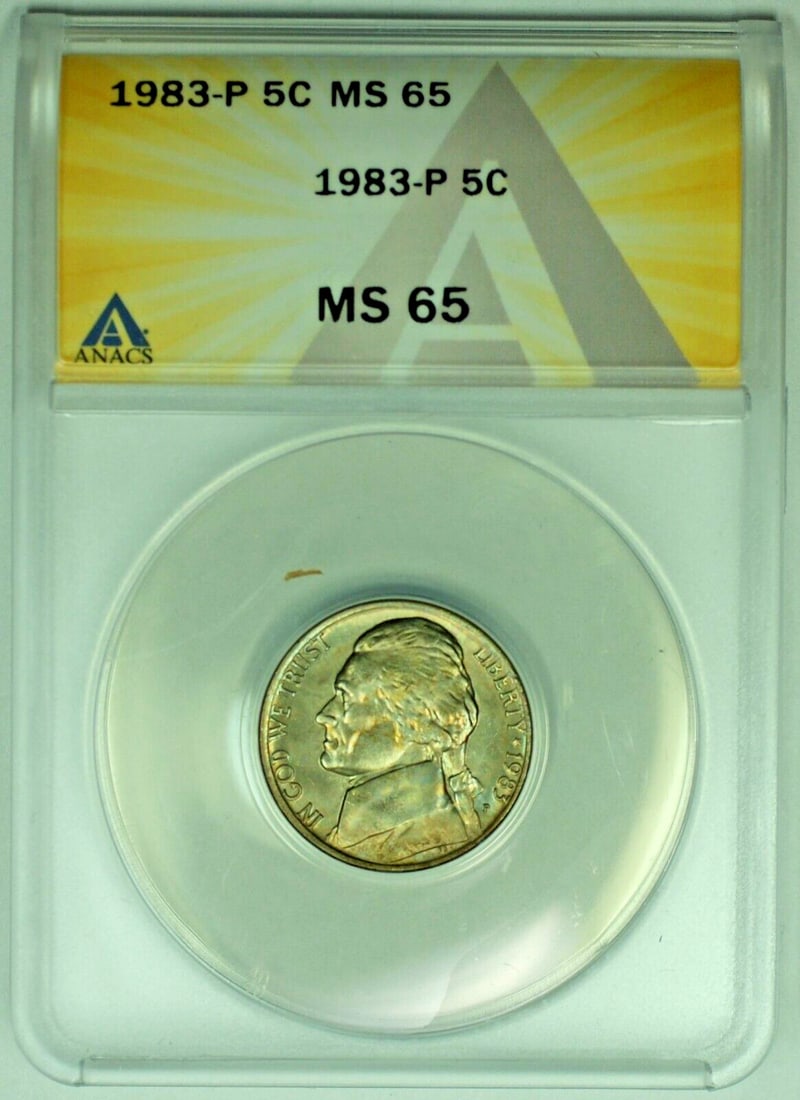 ANACS MS 65 1983 Jefferson Nickel 5C United States Toned Coin (1 of 2)