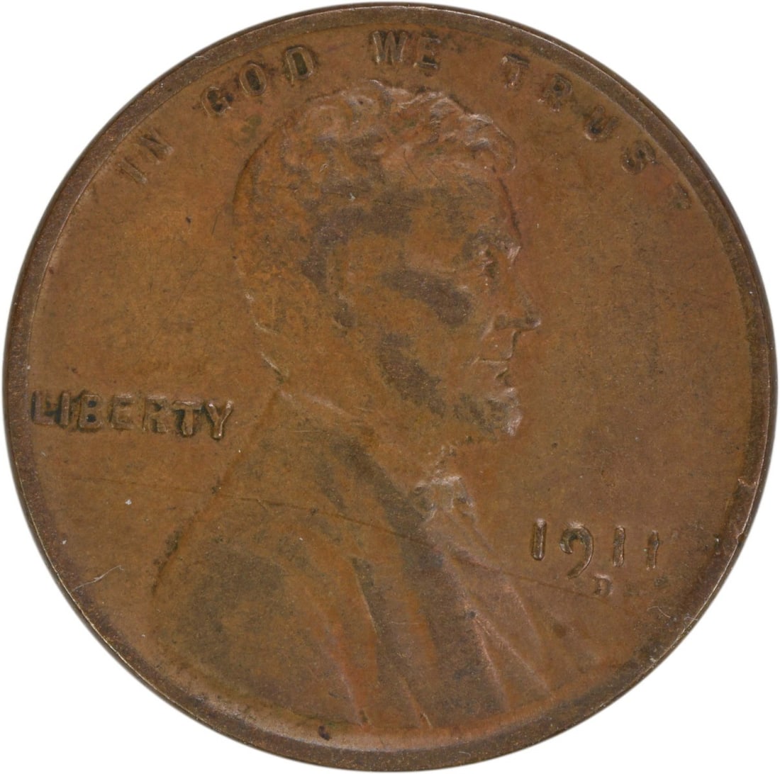 1911-D Lincoln Wheat Cent EF Uncertified Copper Coin (1 of 2)