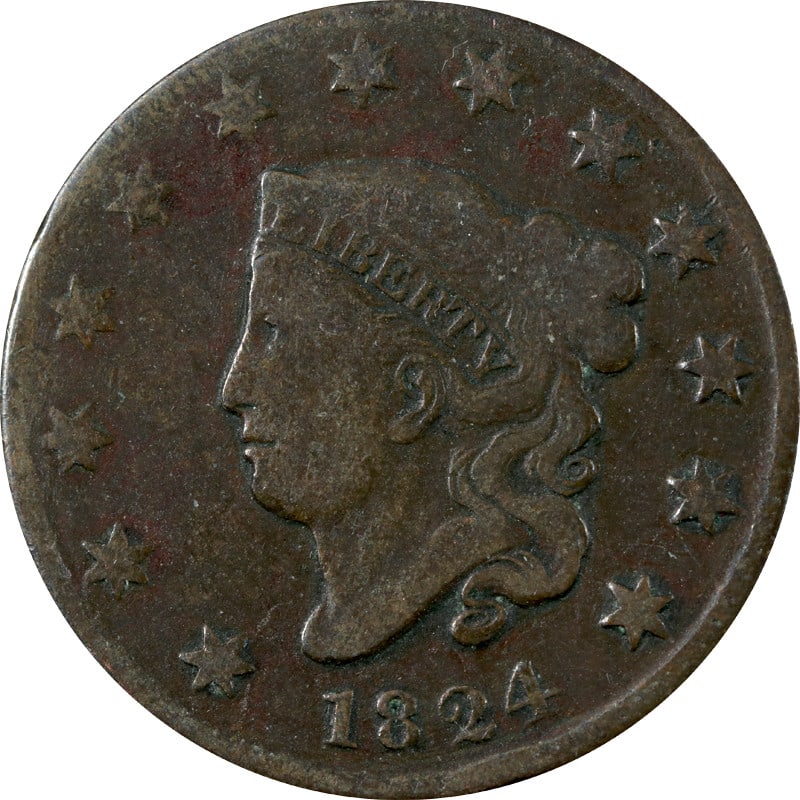 United States 1824 Copper Large Cent Circulated (1 of 2)