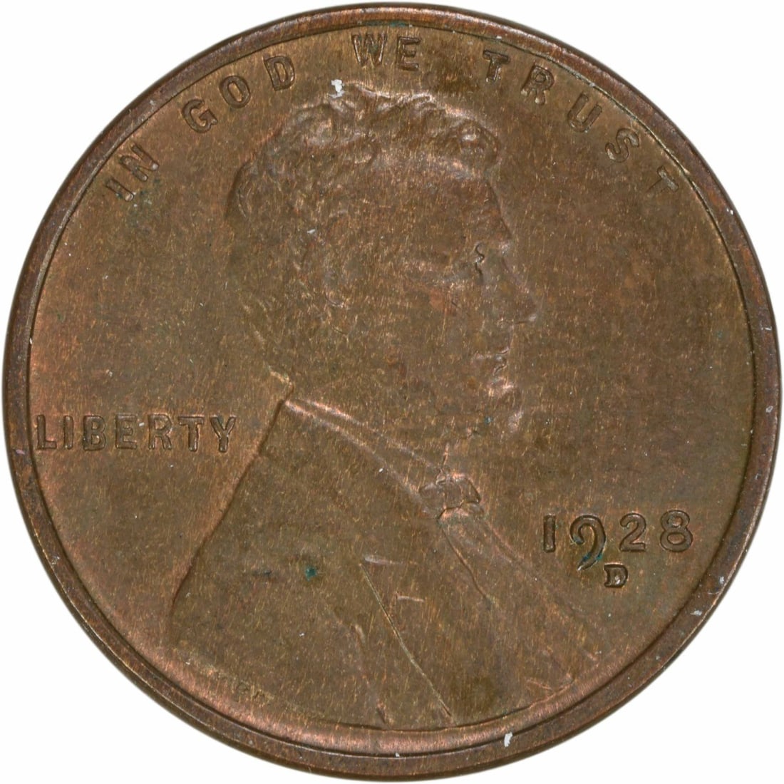 1928-D Lincoln Wheat Cent Choice BU Uncertified Copper Coin (1 of 2)