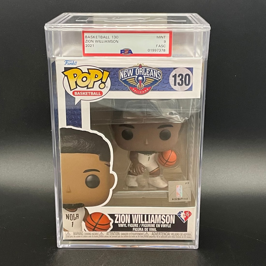 Zion Williamson Funko Pop #130 PSA NM-MT 9 Encapsulated Pelicans (1 of 6)