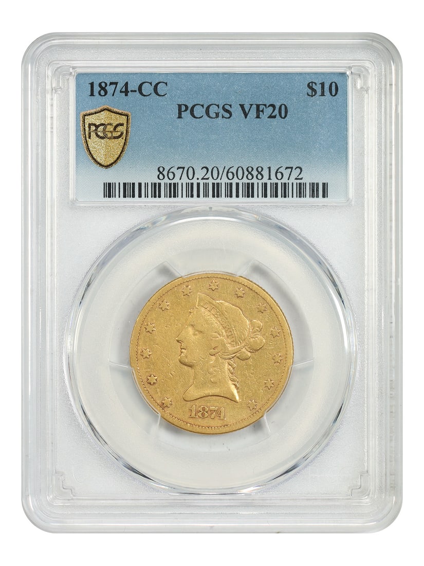 Carson City 1874 Liberty Head Eagle Gold Coin PCGS VF20 (1 of 5)