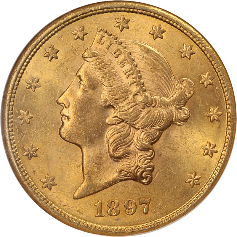 NGC MS63 1897-S Liberty Head Double Eagle Gold Coin Strong Strike (1 of 4)
