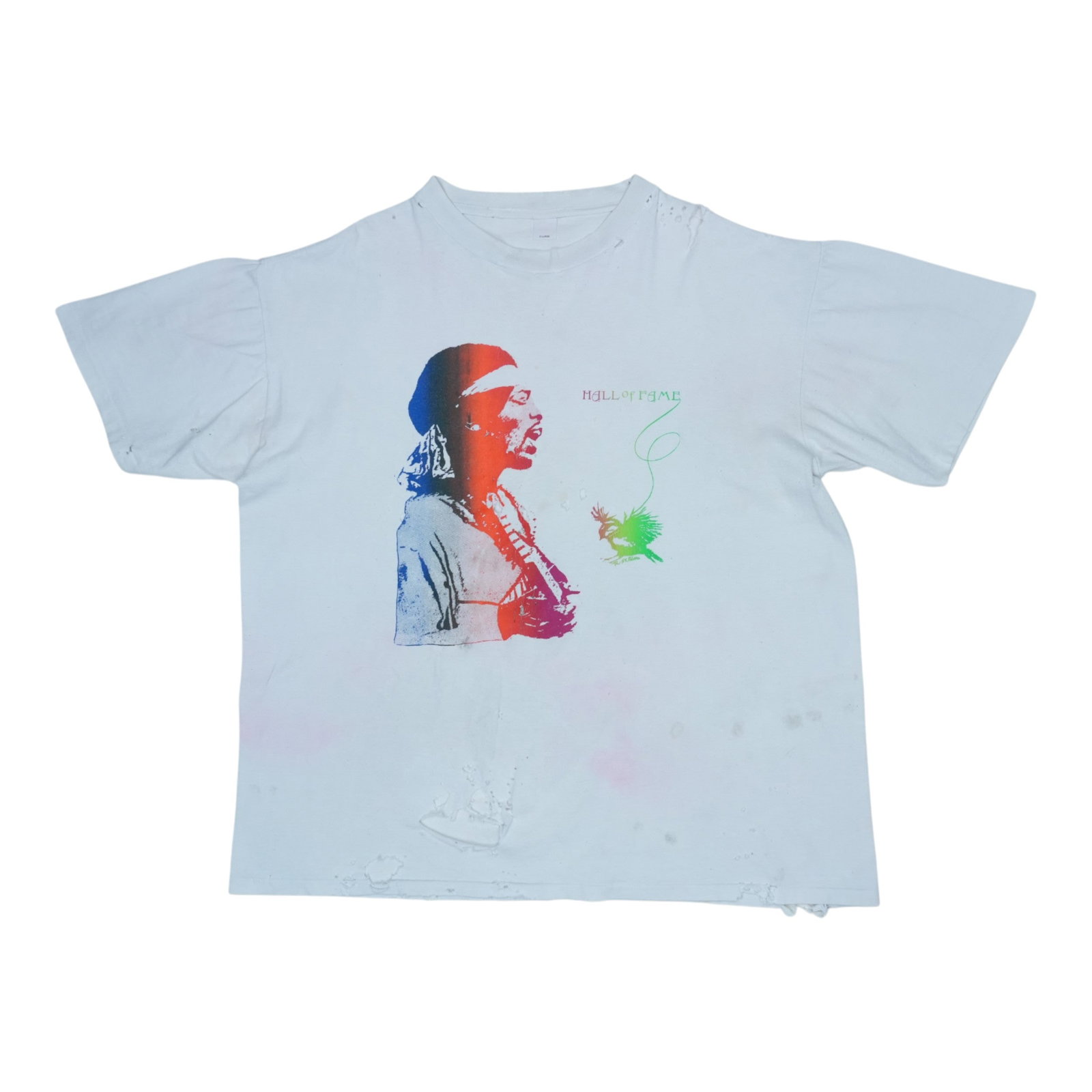 Vintage 1990s Jimi Hendrix White Cotton Extra Large Shirt (1 of 3)
