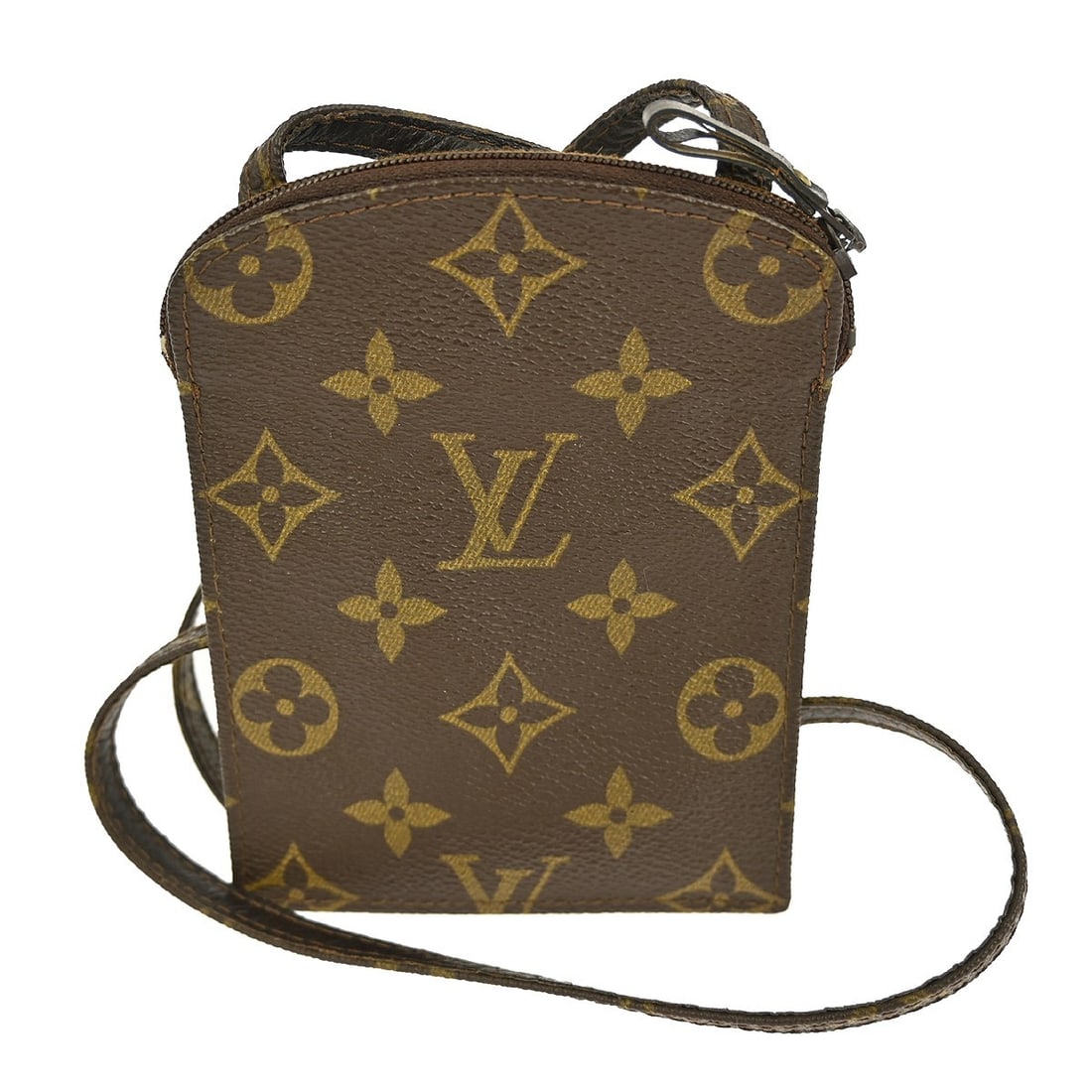 Louis Vuitton Secre Monogram Canvas Crossbody Shoulder Bag M45484: Louis Vuitton Secre Monogram Canvas Crossbody Shoulder Bag M45484 This Louis Vuitton SECRE Pochette shoulder bag features a classic monogram canvas leather exterior with brown leather crossbody strap 