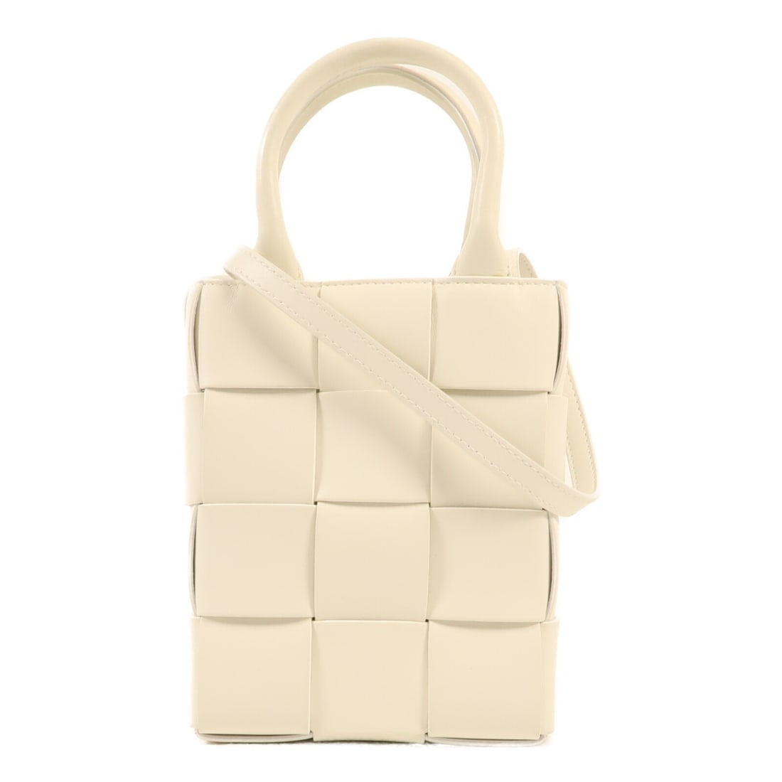 BOTTEGA VENETA 2 Way Calfskin Leather Shoulder Bag White (1 of 13)