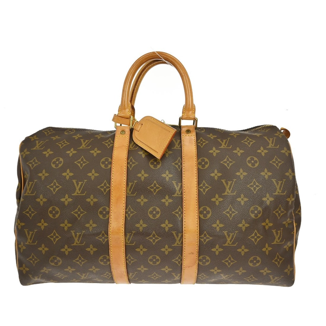 Louis Vuitton Keepall Monogram Canvas Unisex Travel Bag Brown 46cm: Louis Vuitton Keepall Monogram Canvas Unisex Travel Bag Brown 46cm This Louis Vuitton Keepall Bag features the classic monogram canvas design and is suitable for unisex use. The bag comes in brown can