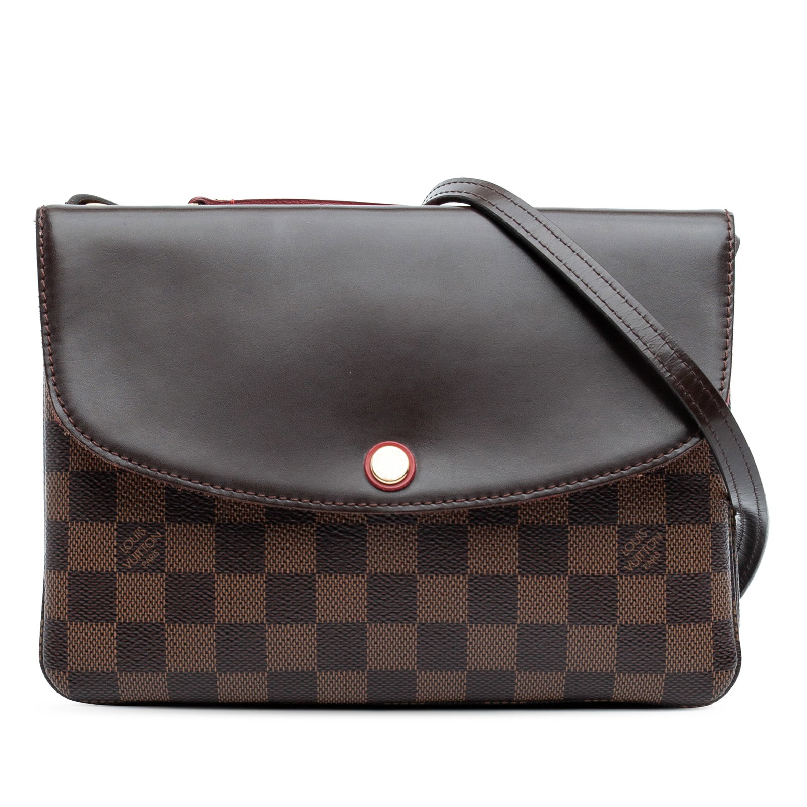 Louis Vuitton Twice Shoulder Bag Damier Ebene Canvas with Leather Trim (1 of 11)