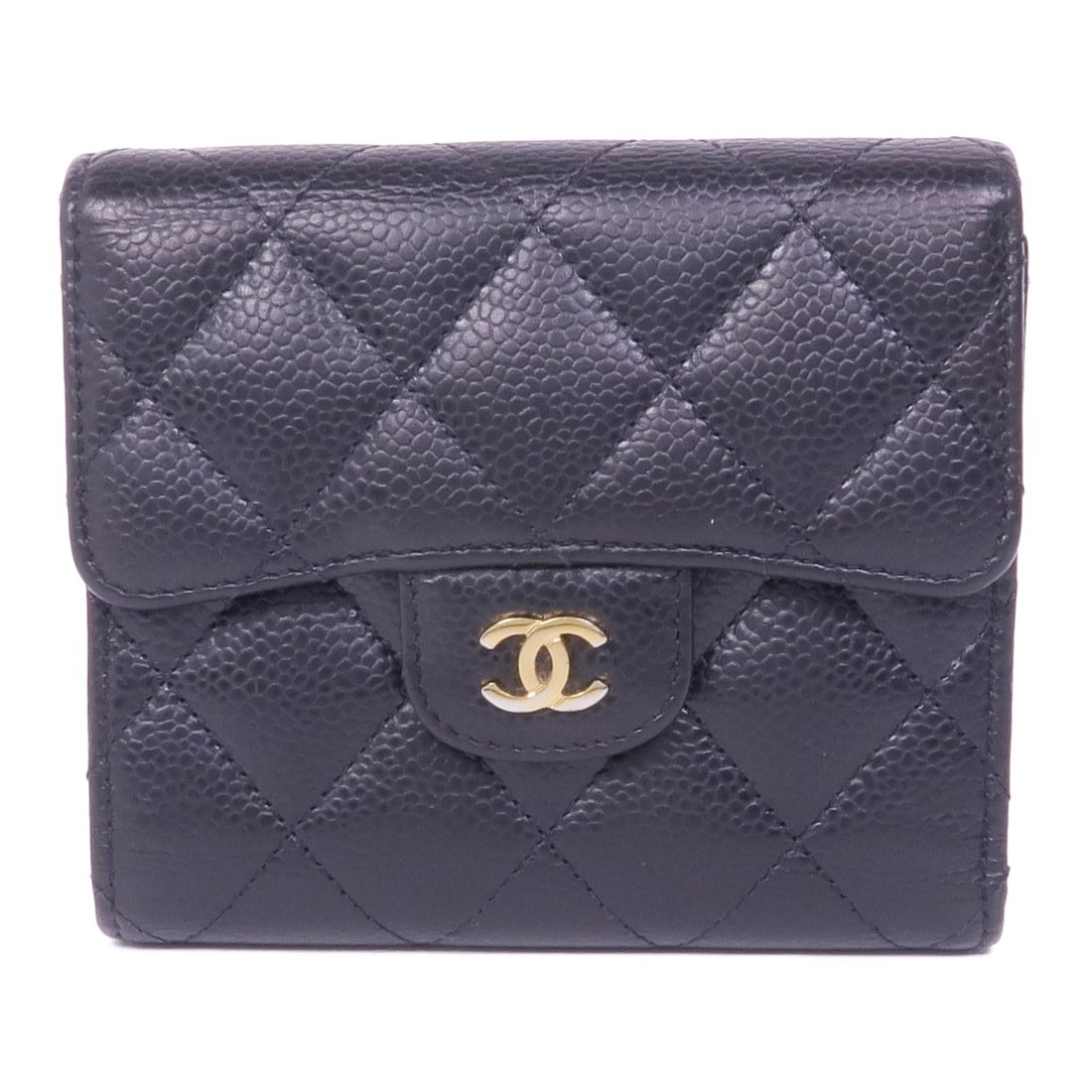 CHANEL Tri-Fold Wallet Black Calfskin Leather GHW (1 of 18)