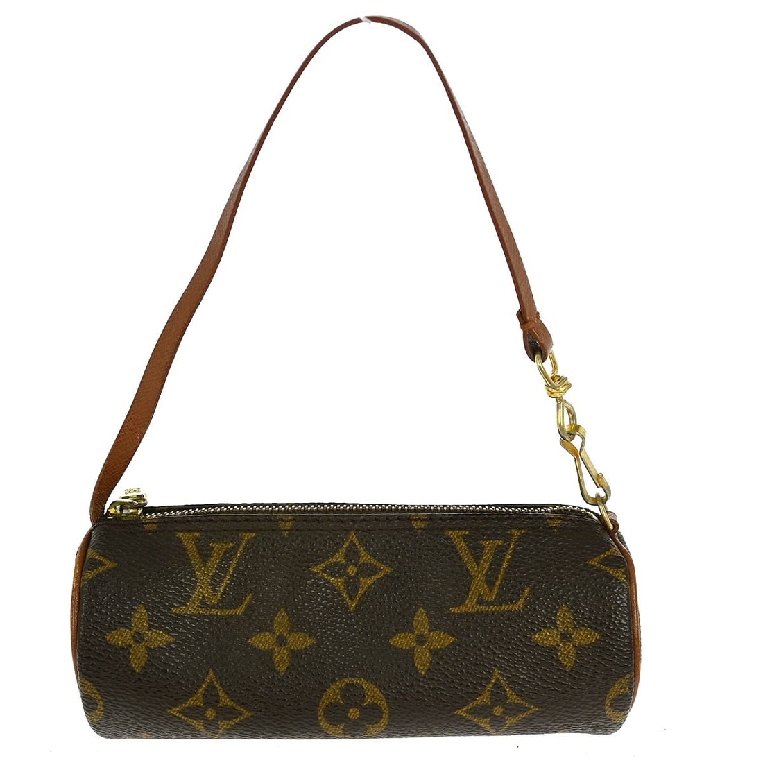 Louis Vuitton Papillon Micro Monogram Canvas Handbag With Pouch: Louis Vuitton Papillon Micro Monogram Canvas Handbag With Pouch This Louis Vuitton Papillon micro handbag features the signature monogram canvas exterior with brown leather top handles and a zip closu