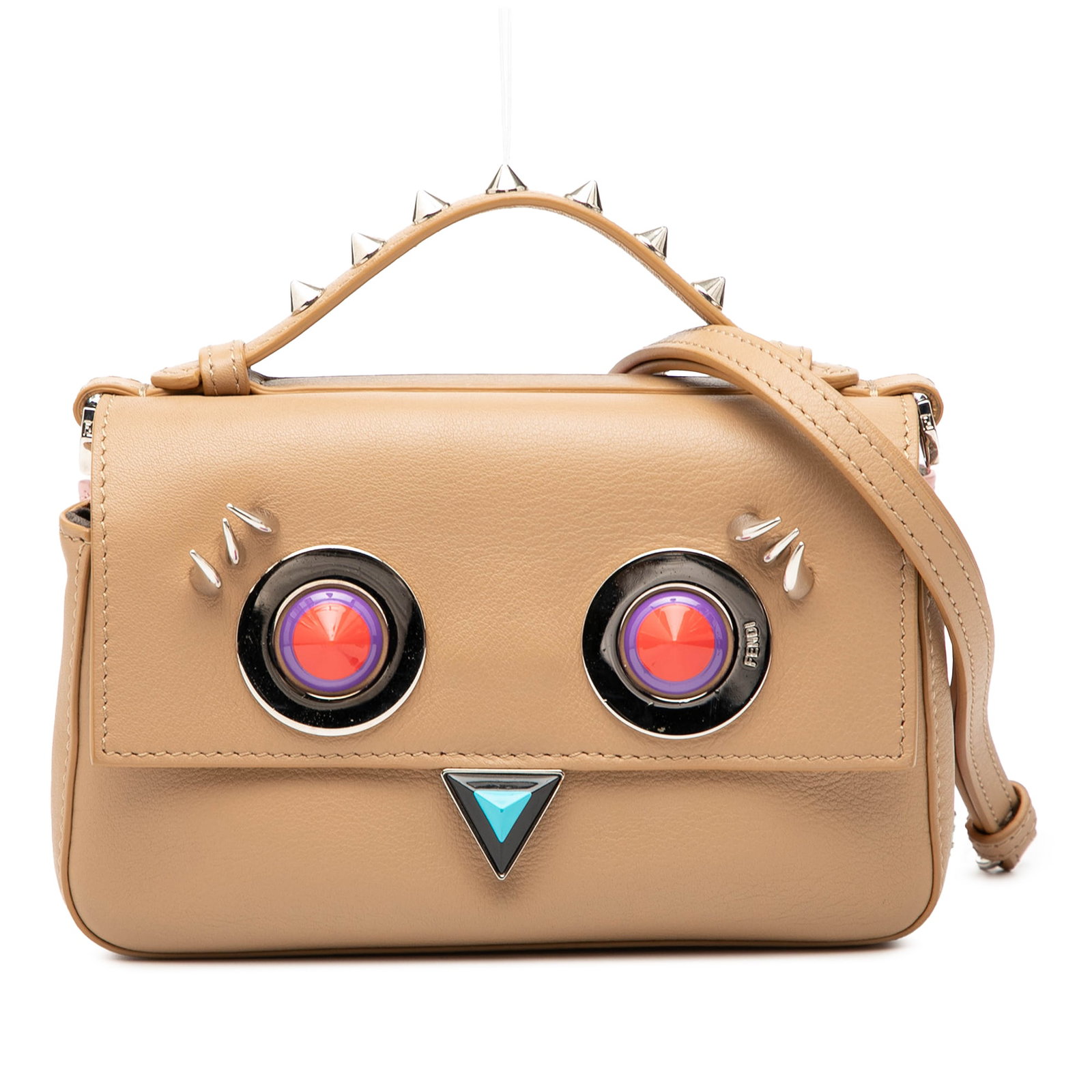 Fendi Hypnoteyes Micro Double Baguette Brown Leather Satchel with Chain Strap (1 of 8)