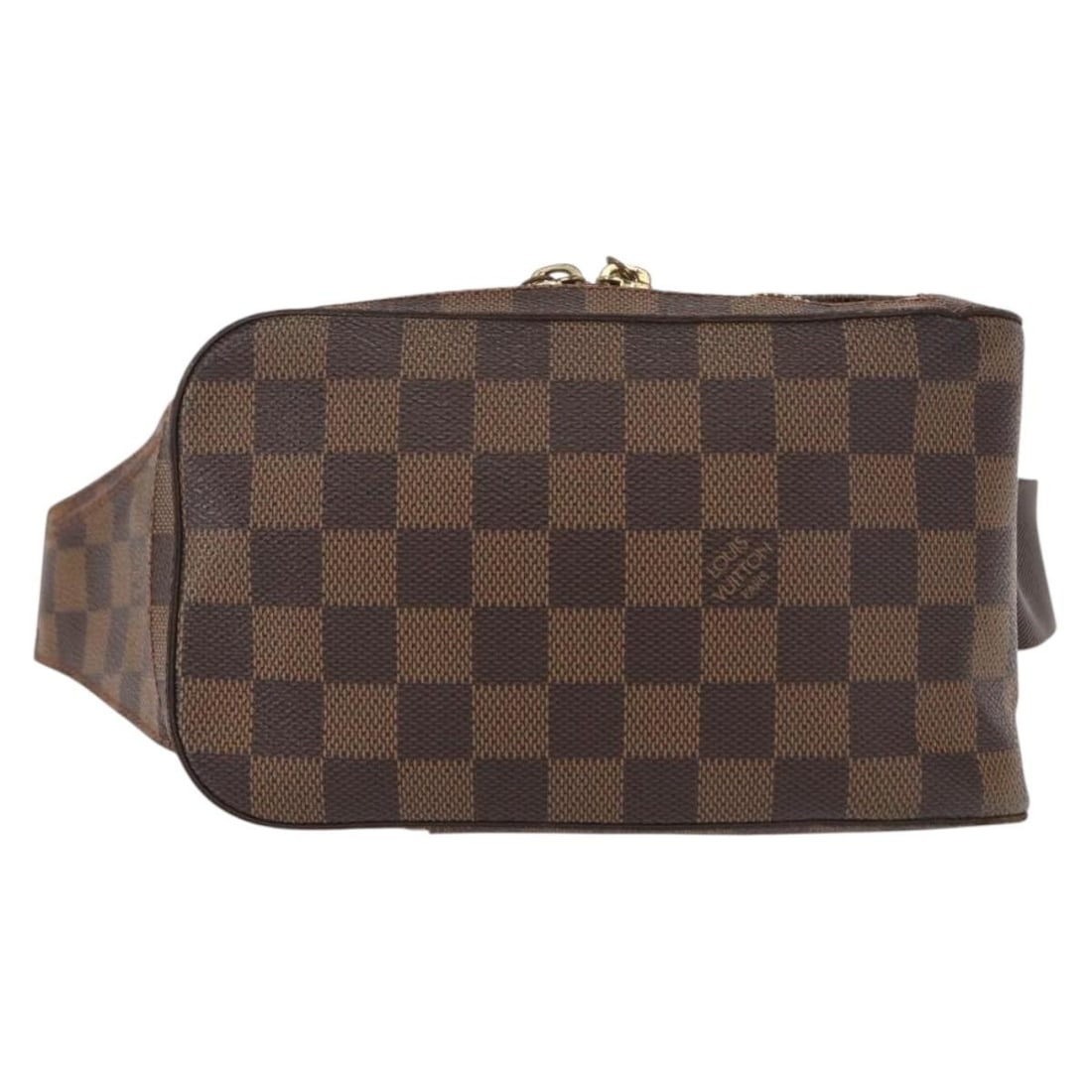 Louis Vuitton Geronimos Brown Canvas Unisex Waist Bag: Louis Vuitton Geronimos Brown Canvas Unisex Waist Bag The Louis Vuitton Geronimos Waist Bag features the iconic Damier canvas in a brown colorway, designed for unisex use. This pre-owned waist bag is 