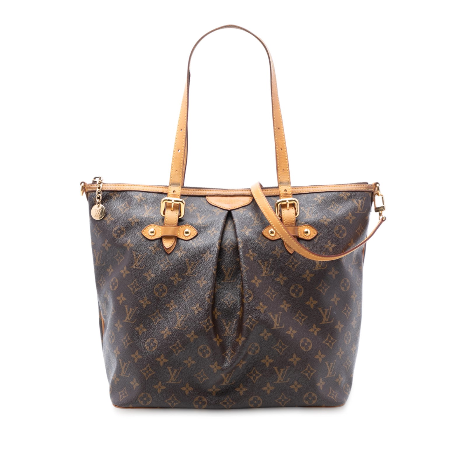Louis Vuitton Palermo GM Brown Monogram Canvas Shoulder Bag with Detachable Strap: Louis Vuitton Palermo GM Brown Monogram Canvas Shoulder Bag with Detachable Strap The Louis Vuitton Monogram Palermo GM is a spacious brown bag crafted from the iconic monogram canvas with vachetta le