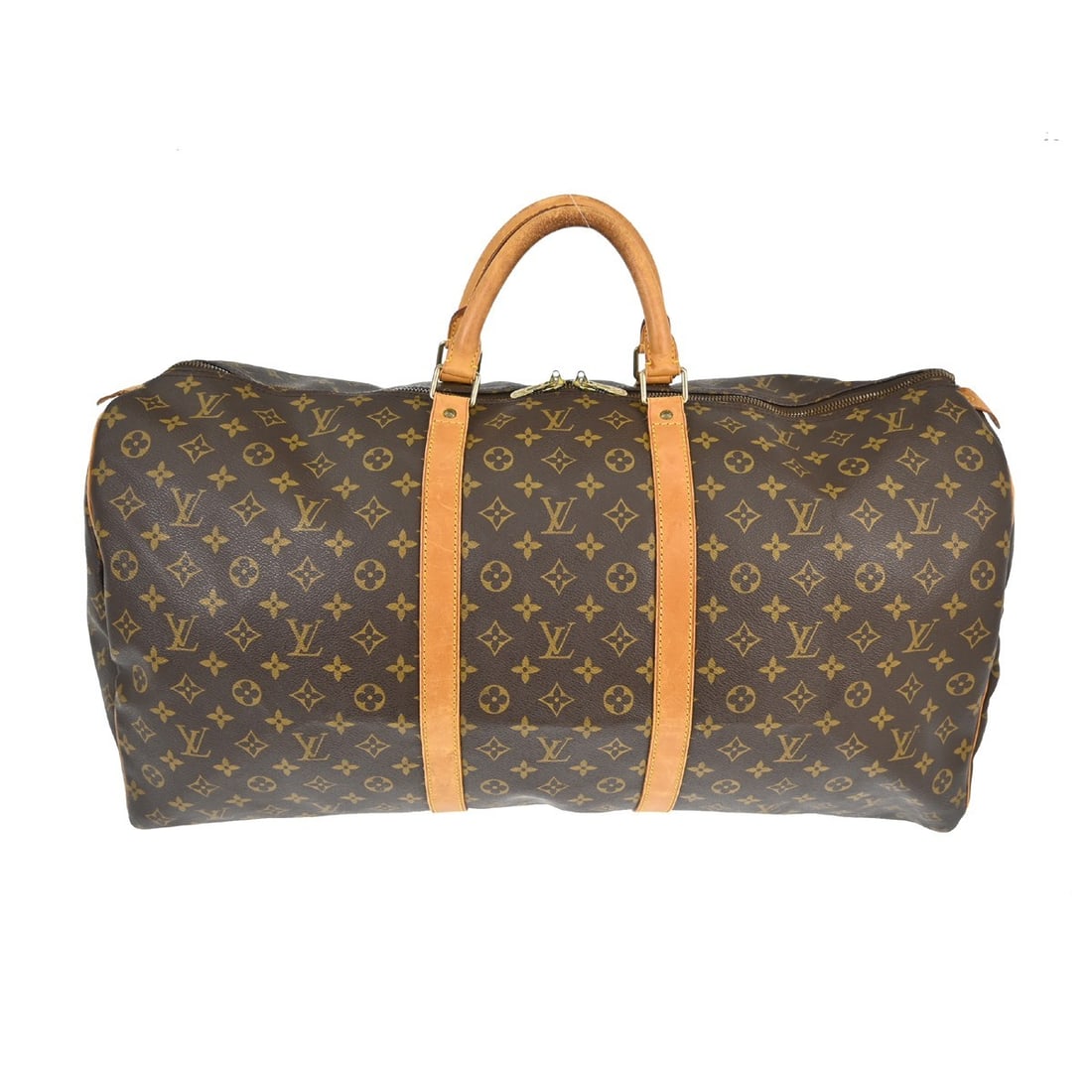 Louis Vuitton Keepall 60 Monogram Canvas Extra Large Duffle Travel Bag: Louis Vuitton Keepall 60 Monogram Canvas Extra Large Duffle Travel Bag This Louis Vuitton Keepall 60 travel handbag features the iconic monogram canvas with leather trim. Designed in an extra large si