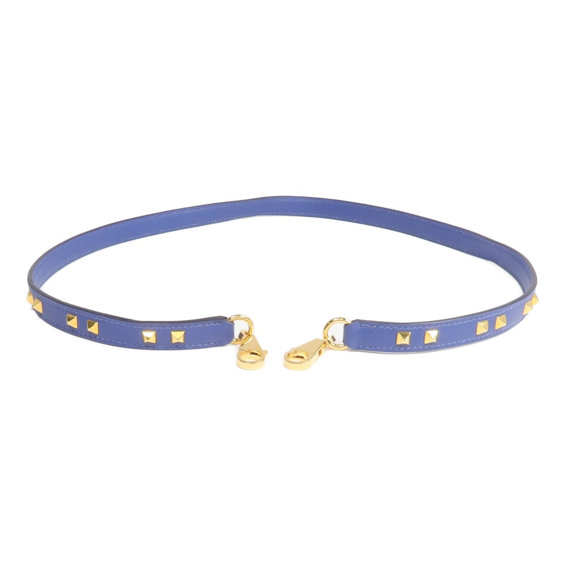 Mini Dog Shoulder Strap in Blue Leather with Gold Hardware by Hermes: Mini Dog Shoulder Strap in Blue Leather with Gold Hardware by Hermes This is an Hermes Mini Dog shoulder strap crafted from Vache Liegee leather in Bleu Brighton. Designed for women, it features a blu