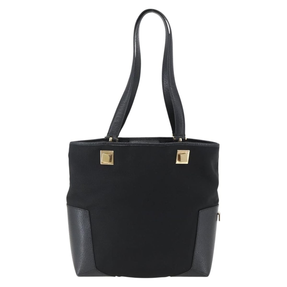 Black Canvas Tote by Salvatore Ferragamo for Women: Black Canvas Tote by Salvatore Ferragamo for Women This Salvatore Ferragamo tote bag is crafted from black canvas and designed for women. The bag is in very good condition, with the exterior, interior