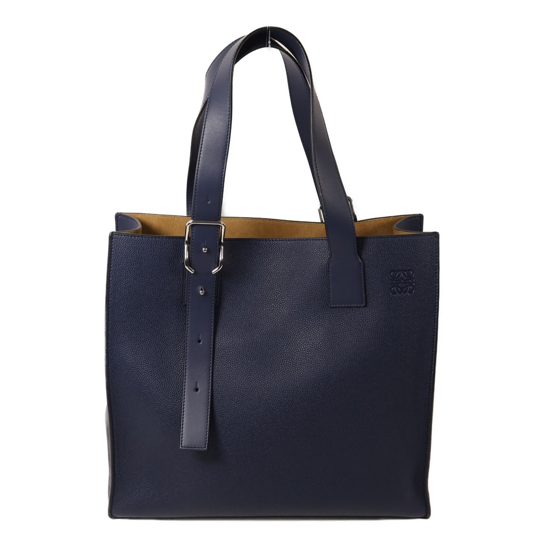 Loewe Blue Calfskin Leather Tote with Silver Buckle Hardware (1 of 15)