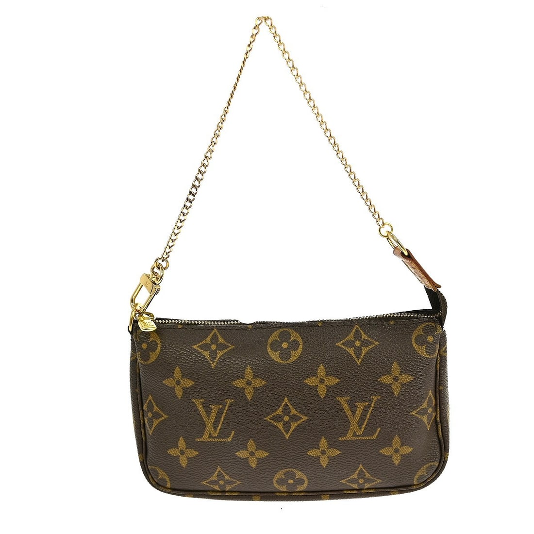 Louis Vuitton Monogram Mini Pochette Accessoires Brown Canvas Handbag 7 Inch: Louis Vuitton Monogram Mini Pochette Accessoires Brown Canvas Handbag 7 Inch This Louis Vuitton Mini Pochette Accessoires handbag features the iconic Monogram canvas leather exterior with a brown colo