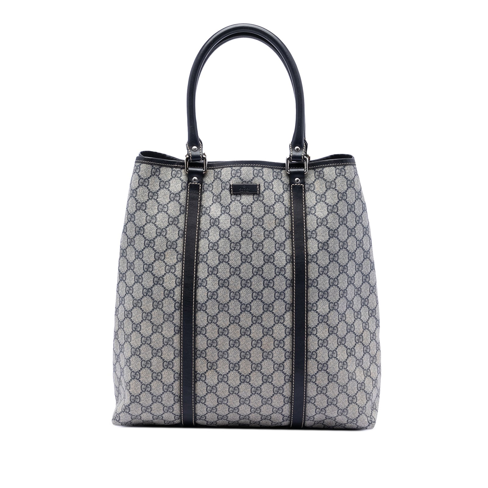 Gucci Joy Vertical Tote GG Supreme Coated Canvas Beige Italy: Gucci Joy Vertical Tote GG Supreme Coated Canvas Beige Italy This Gucci GG Supreme Joy Vertical Tote features a coated canvas body with leather trim, rolled leather handles, an open top, and multiple 