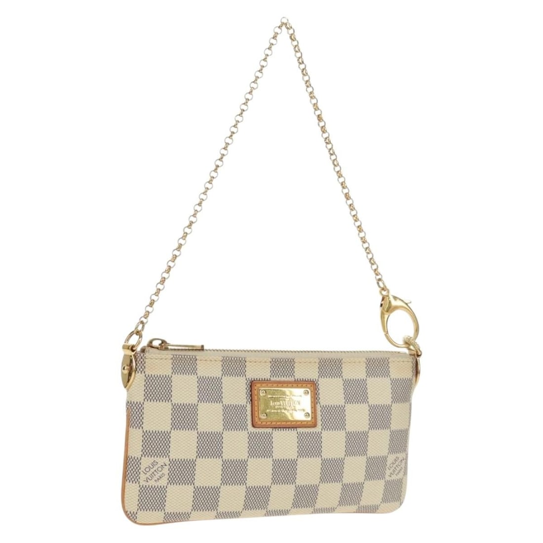 Damier Azur Canvas Pochette Mira MM Accessory Bag by Louis Vuitton N60027: Damier Azur Canvas Pochette Mira MM Accessory Bag by Louis Vuitton N60027 This Louis Vuitton Damier Azur Pochette Mira MM is a stylish accessory pouch crafted from Damier Azur canvas. The pouch featur