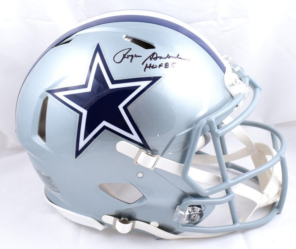 Roger Staubach Signed Dallas Cowboys Full Size Helmet Beckett Auth: Roger Staubach Signed Dallas Cowboys Full Size Helmet Beckett Auth This is an authentic full-size helmet signed by NFL legend Roger Staubach, a celebrated player for the Dallas Cowboys. The helmet fea