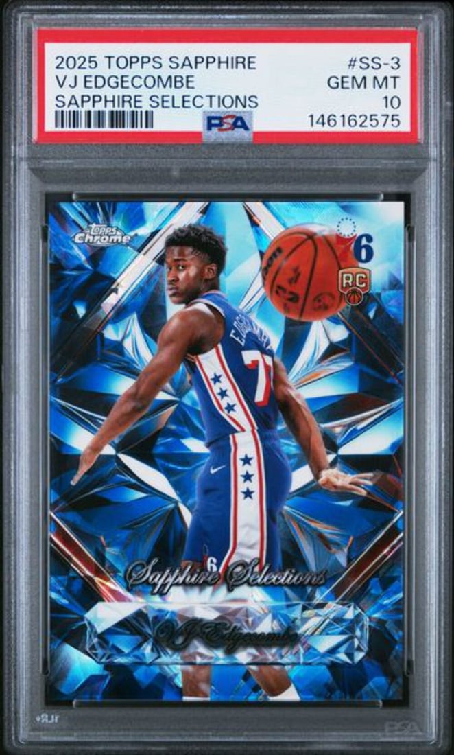 PSA 10 VJ Edgecombe 2025 Sapphire Selections Rookie Basketball Card #SS3 (1 of 2)