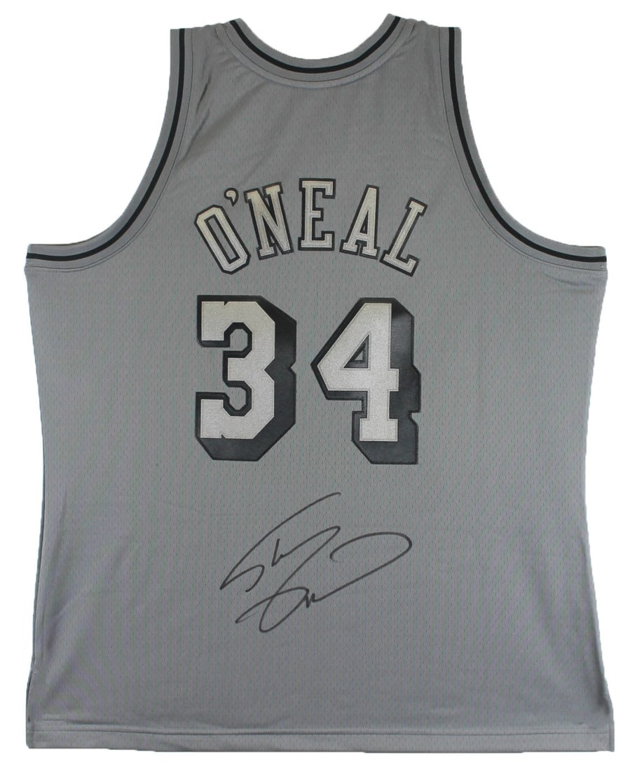 Shaquille O'Neal Autographed Mitchell & Ness Lakers HWC Jersey BAS Witness Authenticated (1 of 5)