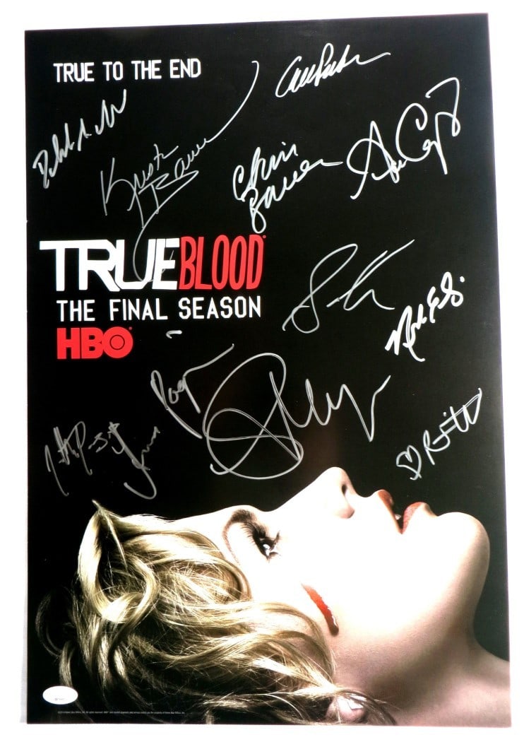 True Blood Cast Autographed Poster 13x20 JSA Certified 11 Signatures (1 of 4)