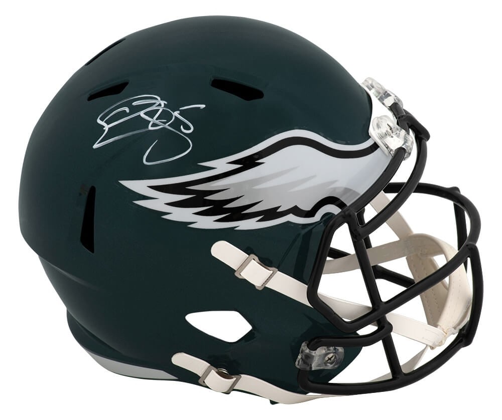 Donovan McNabb Signed Eagles Riddell Full Size Helmet with COA: Donovan McNabb Signed Eagles Riddell Full Size Helmet with COA This is a full-size replica helmet of Donovan McNabb, a prominent player for the Philadelphia Eagles. The helmet is authentically signed 