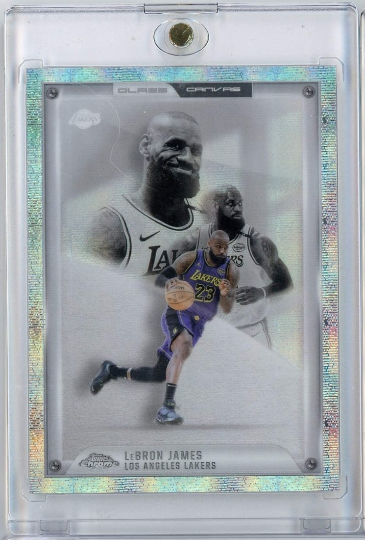 LeBron James 2025 Glass Canvas Chrome Card Lakers With Third Party Authentication (1 of 2)