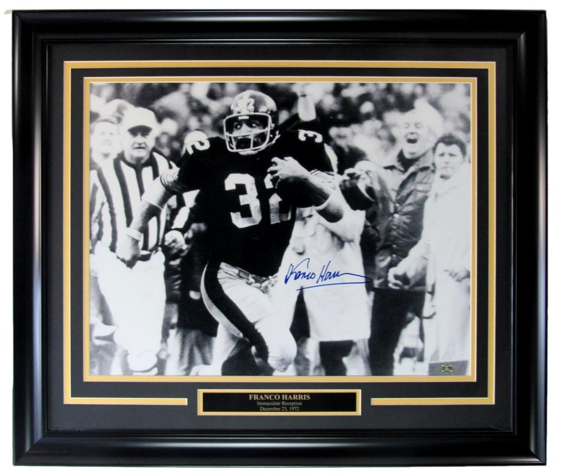 Framed 16x20 Franco Harris Autographed Immaculate Reception Photo Steiner Authenticated (1 of 4)