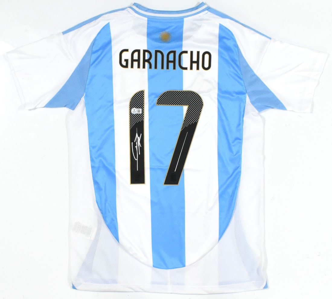 Argentina Home Jersey Signed by Alejandro Garnacho with Beckett Hologram (1 of 3)