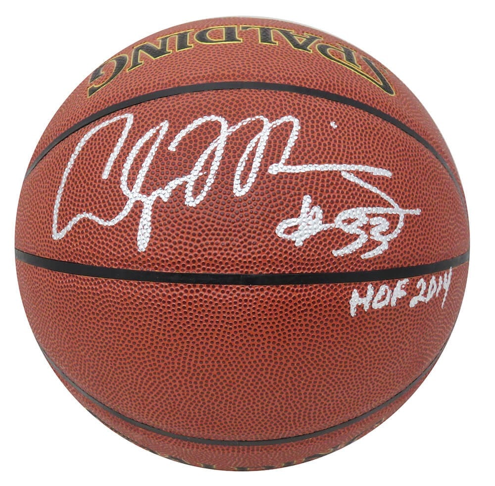 Alonzo Mourning Signed Spalding Basketball HOF 2014 with COA: Alonzo Mourning Signed Spalding Basketball HOF 2014 with COA This is an original Alonzo Mourning signed Spalding NBA Indoor/Outdoor basketball, featuring the inscription 'HOF 2014'. Alonzo Mourning, a