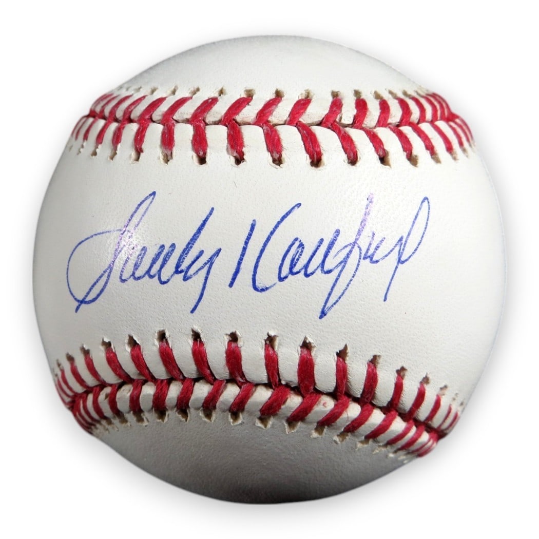 Sandy Koufax Autographed Baseball Dodgers JSA Authenticated: Sandy Koufax Autographed Baseball Dodgers JSA Authenticated This authentic Sandy Koufax autographed baseball is a must-have for any Los Angeles Dodgers fan and collector. The ball features the legenda