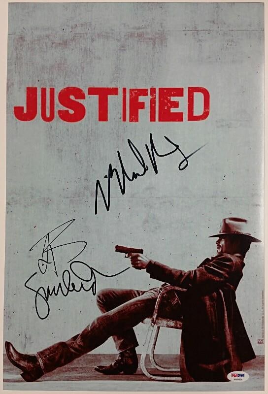 12x18 JUSTIFIED Photo Signed by Buckley Anderson Rapaport with PSA DNA COA (1 of 2)