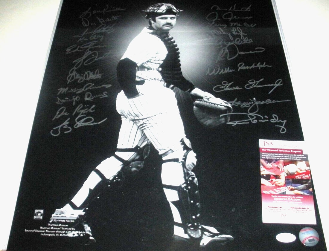 16x20 Yankees 1978 Team Autographed Photo Featuring Reggie Jackson JSA COA: 16x20 Yankees 1978 Team Autographed Photo Featuring Reggie Jackson JSA COA This is an original 16x20 photograph featuring Reggie Jackson and the 1978 New York Yankees, team-signed by 21 individuals. T