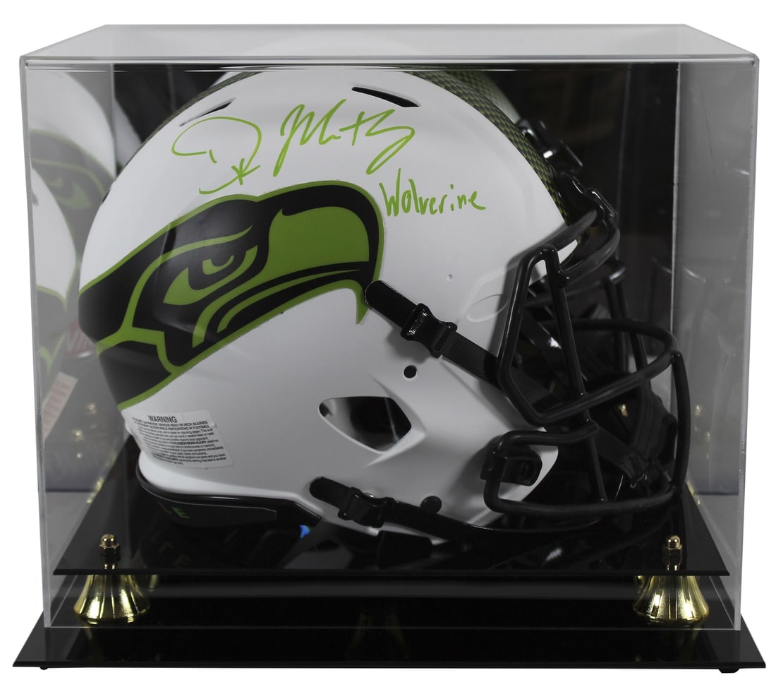D.K. Metcalf Signed Seahawks Lunar Speed Proline Helmet Display Case Beckett Authentic (1 of 4)
