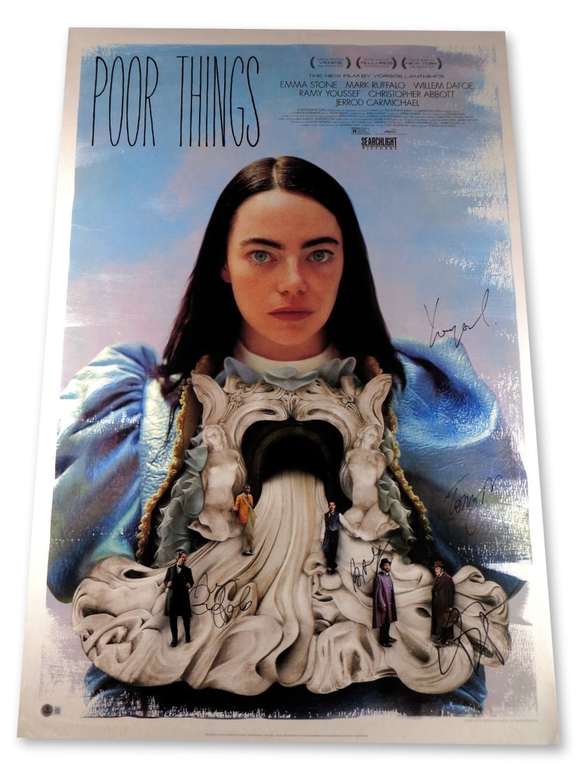 Poor Things Autographed 27x40 Poster Ruffalo Dafoe Youssef +3 Beckett Auth (1 of 4)