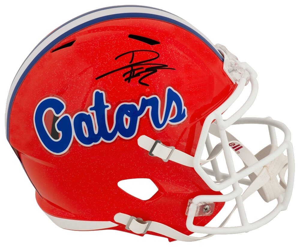 DJ Lagway Signed Florida Gators Orange Riddell Full Size Helmet with COA: DJ Lagway Signed Florida Gators Orange Riddell Full Size Helmet with COA This DJ Lagway signed Florida Gators orange Riddell full size speed replica helmet is a must-have for any football enthusiast. 